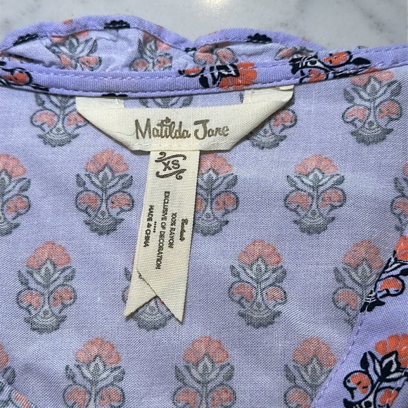 Matilda Jane Delicate Topiary Top Lilac Purple Long Sleeve Size Extra Small XS - Picture 3 of 7